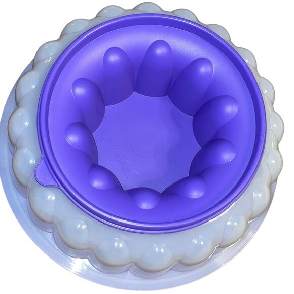 Vintage Tupperware Jello Jel-Ring Mold Gelatin 1201B 1202 1203 Purple Fluted 9" - Picture 4 of 13